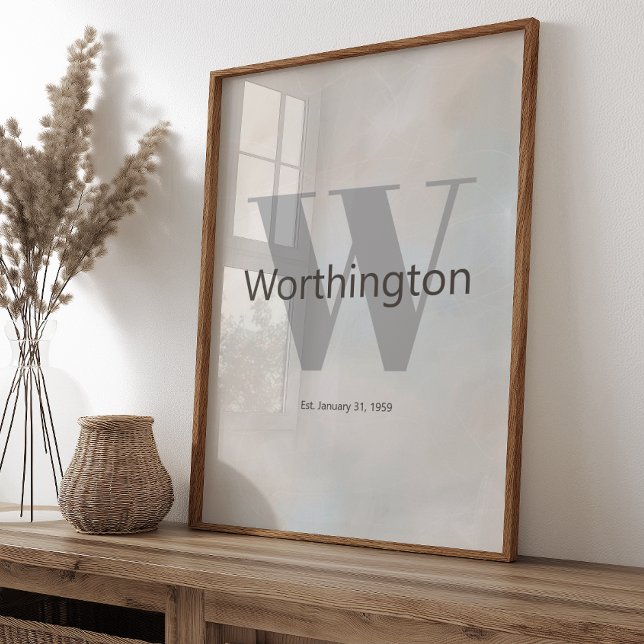 Poster Modern Custom Family Last Name Wall Art Neutral  (Criador carregado)