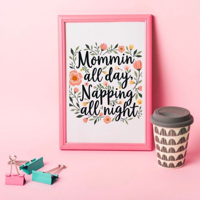 Póster Modern Cute Floral Mother's Day, Botanical Quote (Criador carregado)
