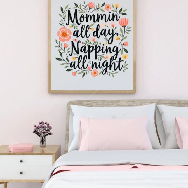 Poster Modern Cute Floral Mother's Day, Cool Birthday Mom (Criador carregado)