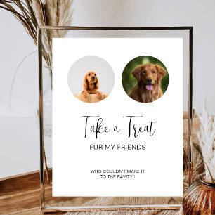 Poster Modern Dog Treat Wedding Simple Pet Tret Favor
