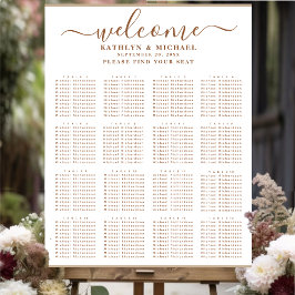 Poster Modern Dusty Beige Simples Casamento 16 Assentos d