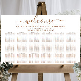 Poster Modern Dusty Beige Simples Casamento 18 Assentos d