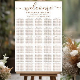 Poster Modern Dusty Beige Simples Casamento 30 Assentos d