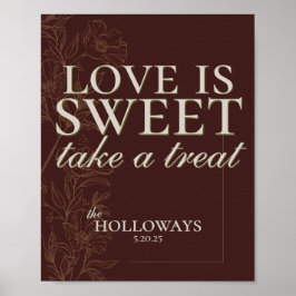 Poster Modern Earth Tone Treat Wedding Table Sign