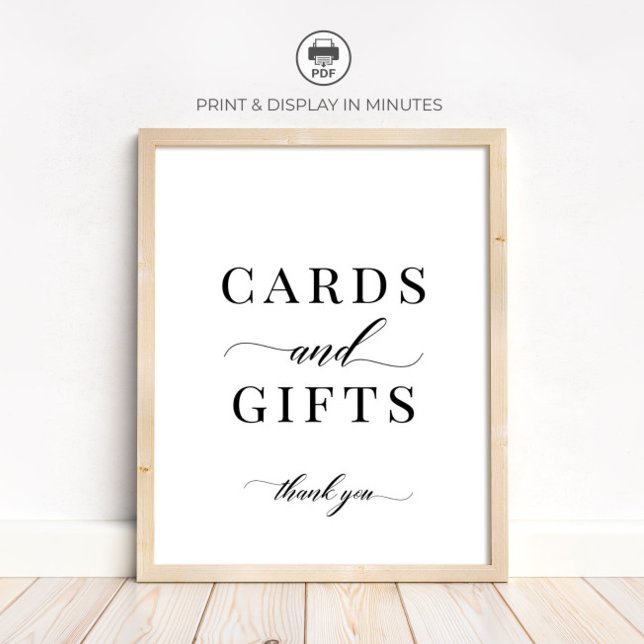 Poster Modern Elegant Classic Cards and Gifts Sign (Criador carregado)