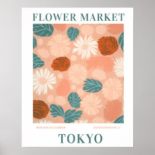 Poster Modern Flower Market Tokyo Flores botânicos