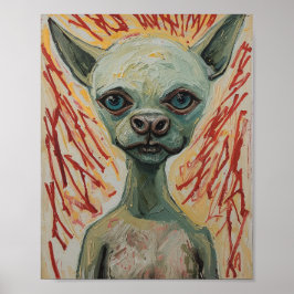 Poster Modern Frenchie Expressionist Art