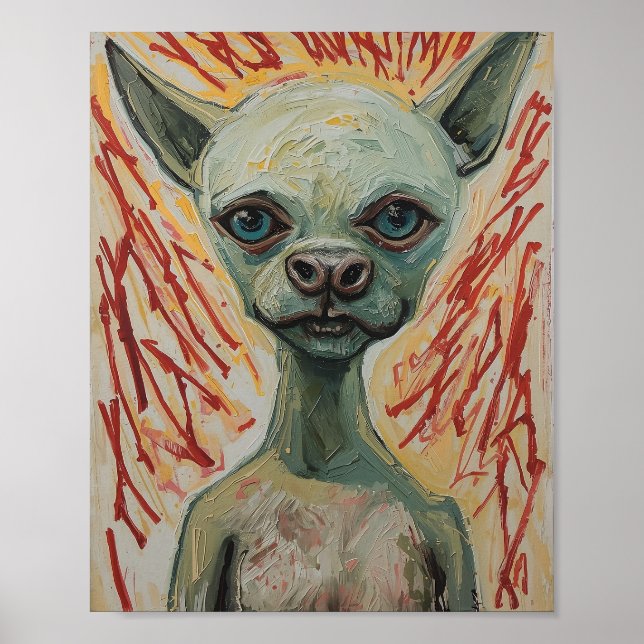 Poster Modern Frenchie Expressionist Art (Frente)