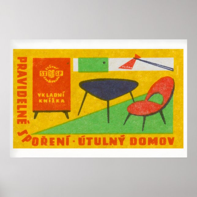 Poster Modern Furniture - Matchbox Print - Czech Wall Art (Frente)