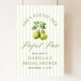 Poster Modern Green Gingham Perfect Pair Bridal Shower