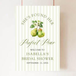 Poster Modern Green Gingham Perfect Pear Bridal Shower