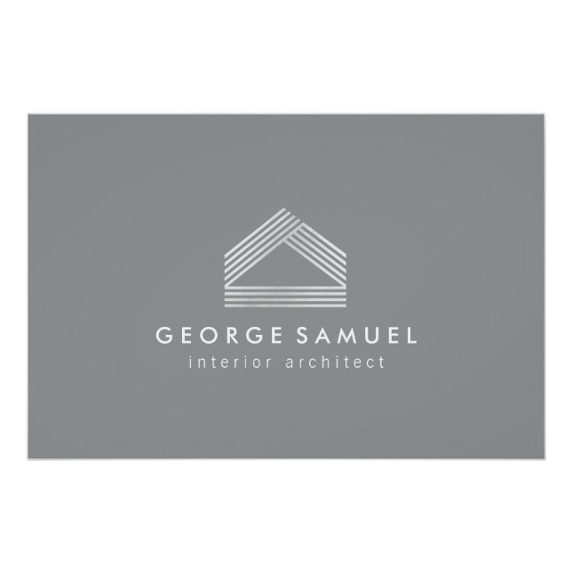 Póster Modern Home Design | Abstract Logo on Deep Ash (Frente)