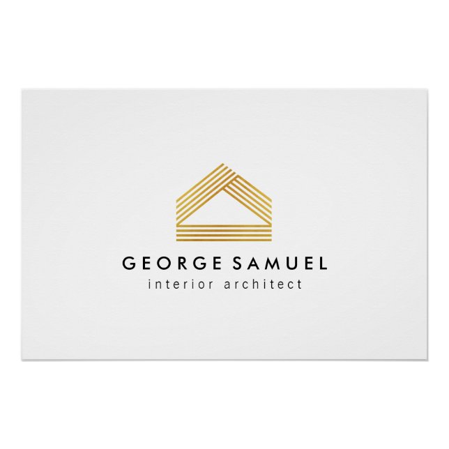 Póster Modern Home Design | Abstract Logo on Light Ash (Frente)