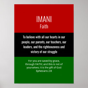 Poster Modern IMANI Faith Christian Kwanzaa