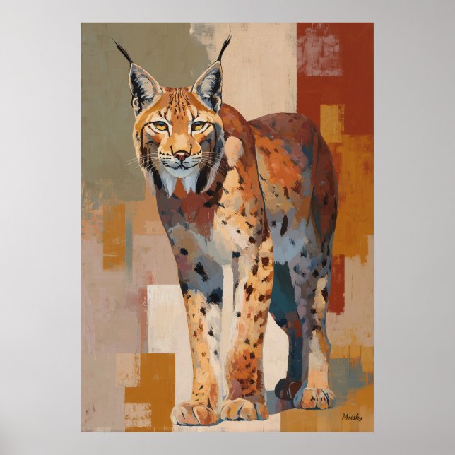 Poster Modern Impressionist Lynx Painting Elegant (Frente)