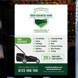 Poster Modern Landscaping Lawn Mowing Marketing