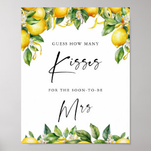 Poster Modern Lemon Citrus quantos beijos chá de panela