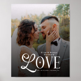 Poster Modern Love Custom Wedding Photo Couples Monogram