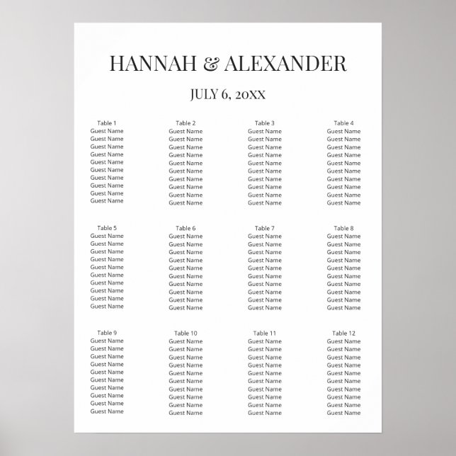 Poster Modern Minimal Wedding Welcome Sign (Frente)