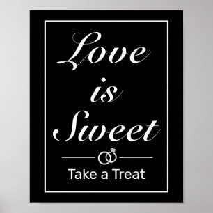 Poster Modern Minimalist Love is Sweat Treat Wedding Sign