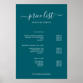 Poster Modern Minimalist Salon Price List Sign for Beauty