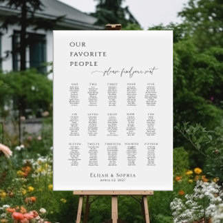 Poster Modern minimalist up to 15 tables seating plan