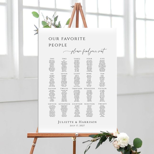 Poster Modern minimalist up to 20 tables seating plan (Criador carregado)