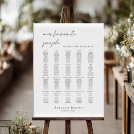 Poster Modern minimalist up to 20 tables seating plan
