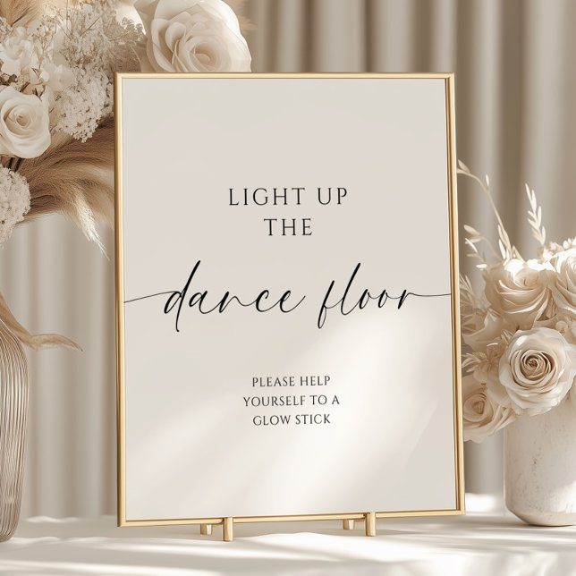 Poster Modern Minimalist Wedding Glow Stick (Criador carregado)