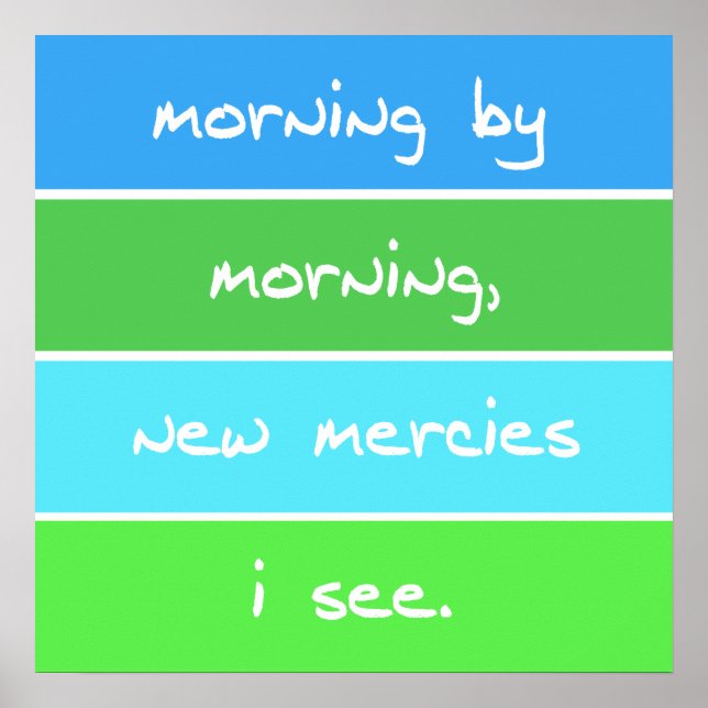 Poster Modern Morning By Morning Christian Song Lyrics (Frente)