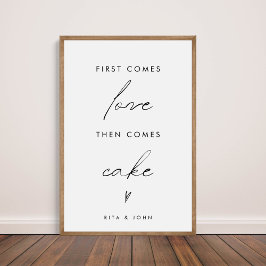 Poster Modern Primeiro Venha Amar Depois Bolo Sinal De Bo