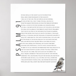 Poster Modern Psalm 91 Escritura de Bíblias Arte de Pássa
