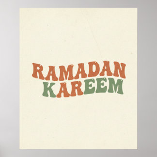 Poster Modern Retro Ramadan Kareem Wall Art Boho Islamic