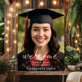 Poster Modern script photo Graduation Party welcome