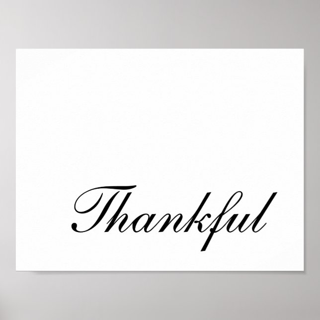 Poster Modern Script Typography Thankful Thanksgiving (Frente)