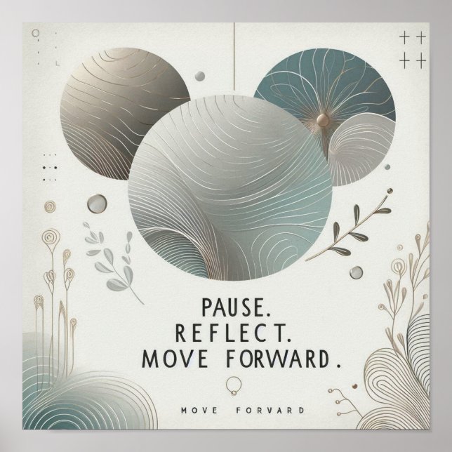 Poster Modern Serenity Quote Calm Botanical Typography (Frente)