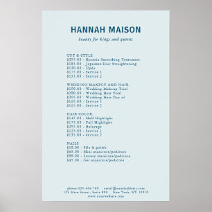 Poster Modern Simpel, Professional, Salon, Lista de Preço