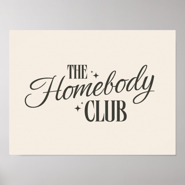 Poster Modern "The Homebody Club" Neutral Beige (Frente)