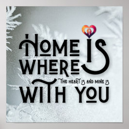 Poster Modern Typography Romantic Heart Quote Square