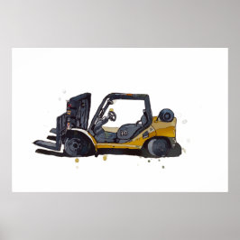 Poster Modern warehouse forklift