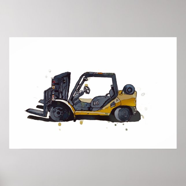 Poster Modern warehouse forklift (Frente)