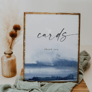 Poster Modern Watercolor   Cartões De Casamento Azul