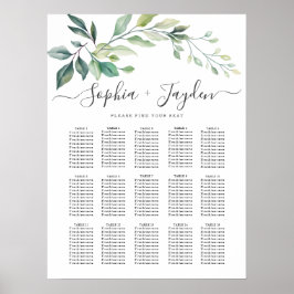 Poster Modern Watercolor Eucalyptus Leaves Greenery