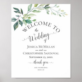 Poster Modern Watercolor Eucalyptus Leaves Greenery