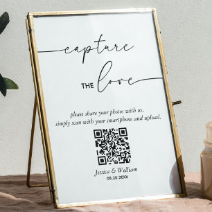 Poster Modern Wedture The Love Qr Code Sign