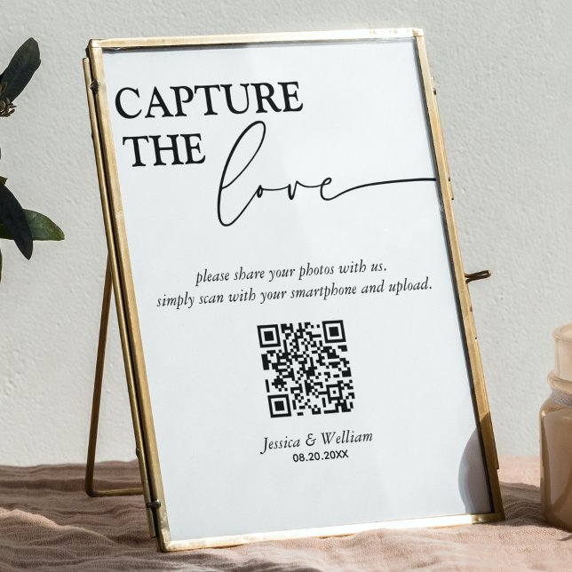 Poster Modern Wedture The Love Qr Code Sign (Criador carregado)