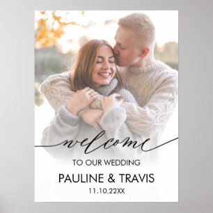 Póster Modern Welcome sign wedding photo sign