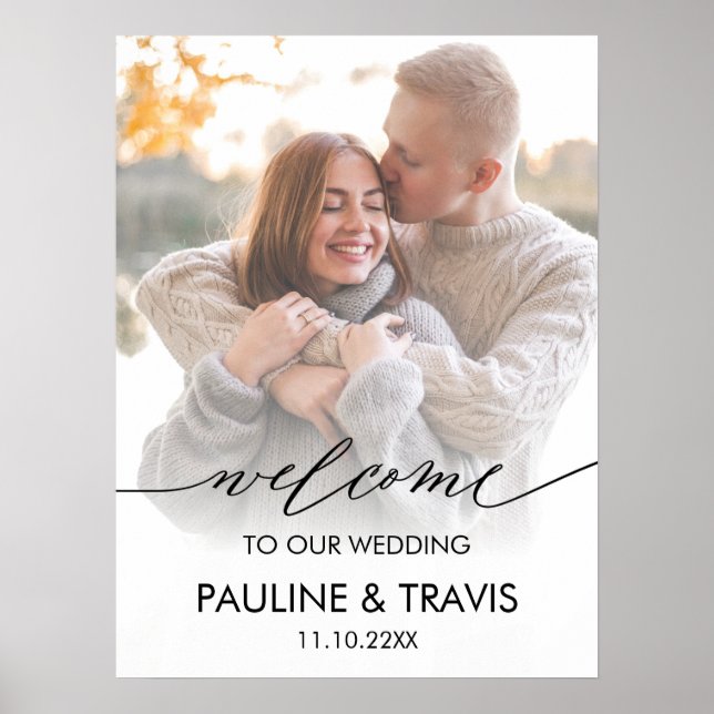 Póster Modern Welcome sign wedding photo sign (Frente)
