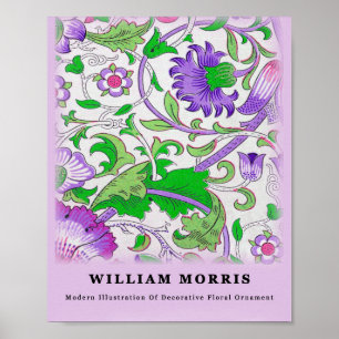 Poster Modern William Morris Purple Green Folaves
