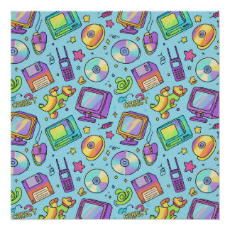 Póster Modern Y2K Retro Tech Aesthetic Art Poster